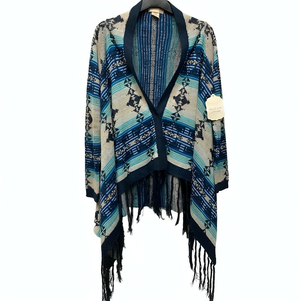 Altar’d State Open Fringe “Aztec Boulevard” Sweater Cardigan Small New With Tags